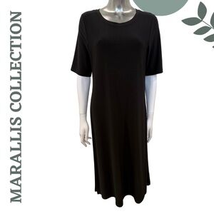 🛍️3/$40 Marallis Collection Black Midi Dress – Size Large